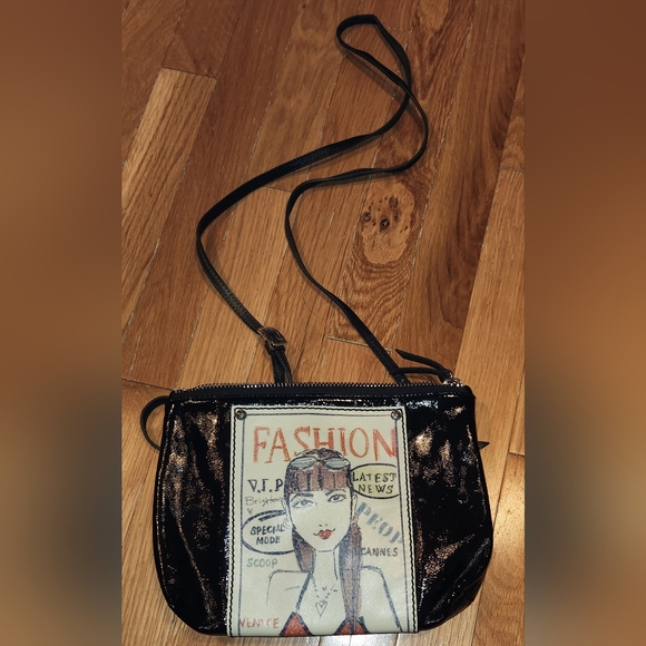 BRIGHTON BAG PATENT FASHION GLAMOR NICE SHAPE CROSSBODY - Picture 7 of 15